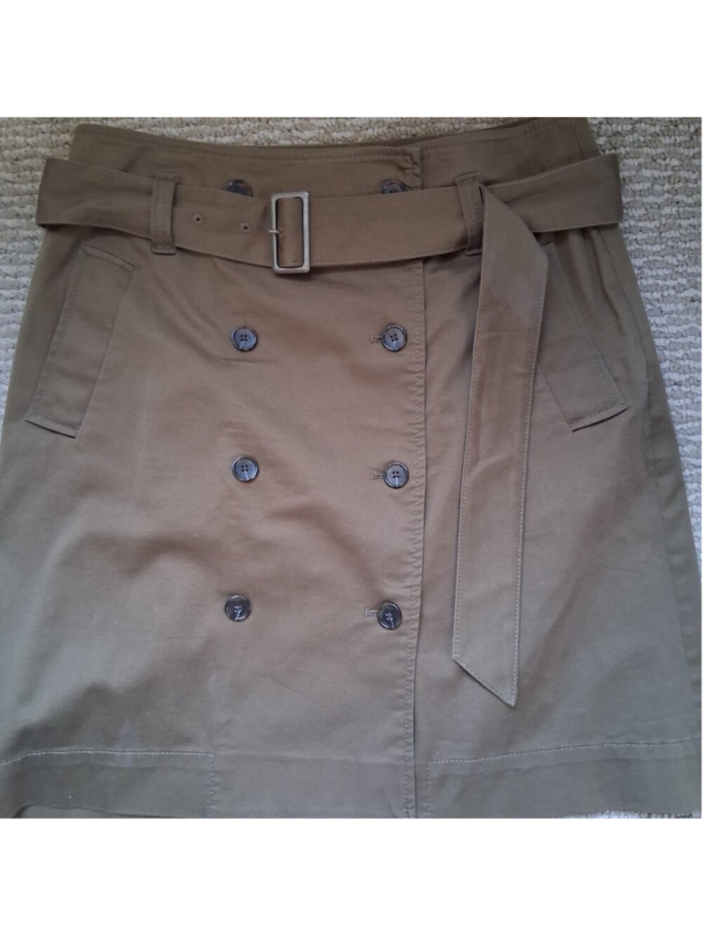 Ann Taylor Cotton Button Skirt 10